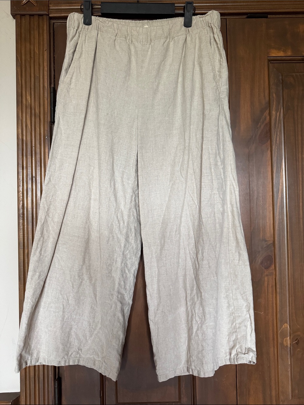Eileen Fisher Linen Wide Leg Cropped Pants Size Small Worn Once